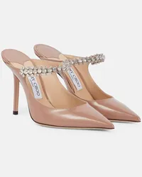 Jimmy Choo Verzierte Mules Bing 100 aus Lackleder Pink