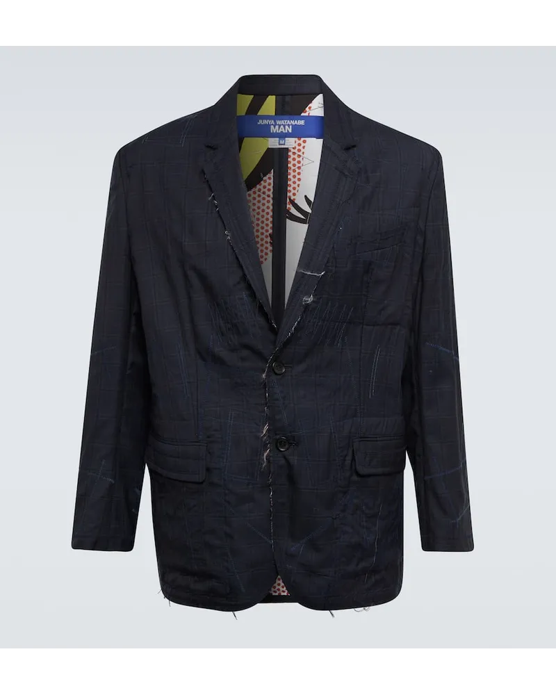 Junya Watanabe Blazer aus Wolle und Seide Blau