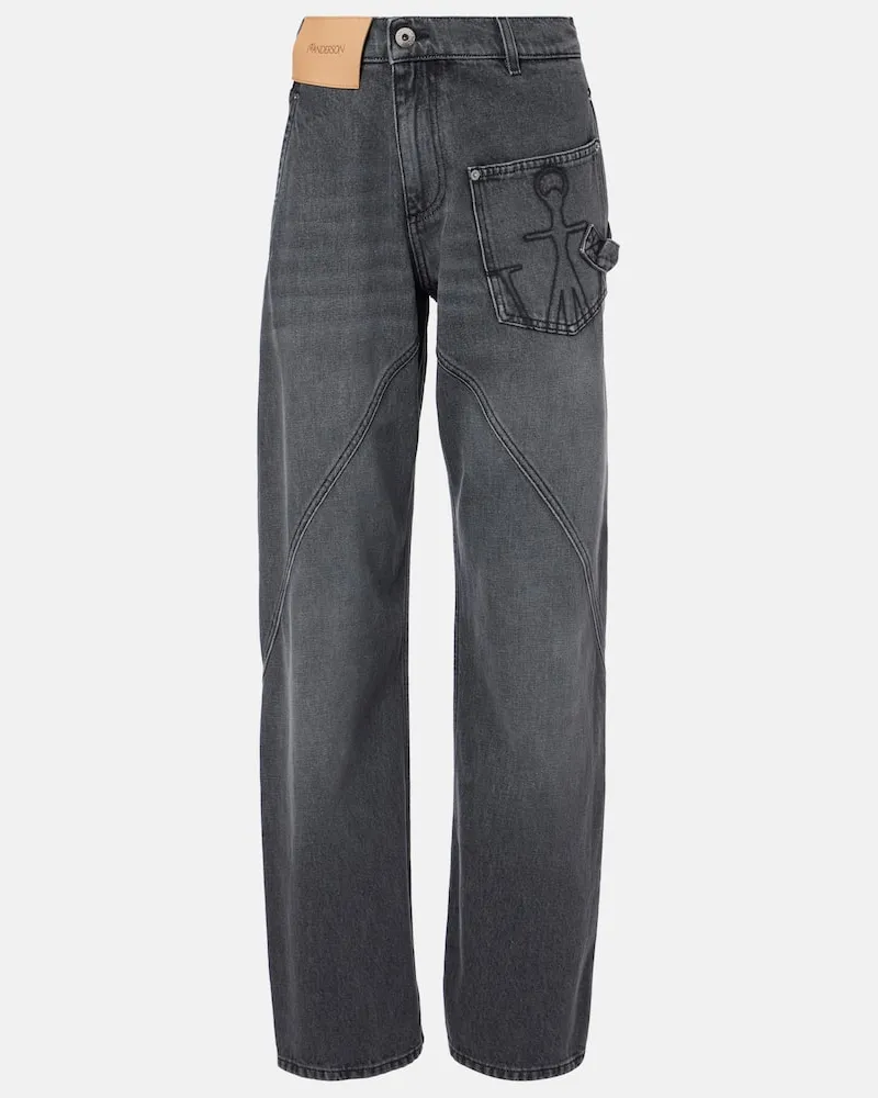 J.W.Anderson Wide-Leg Jeans Twisted Grau