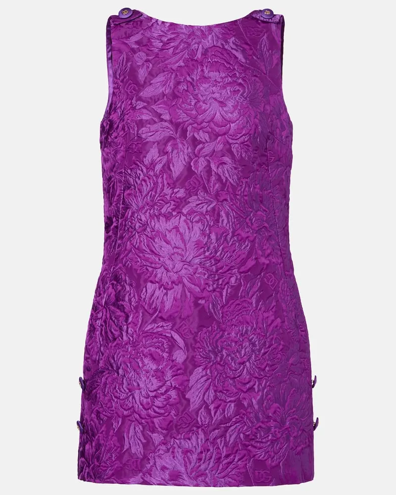 Dolce & Gabbana Minikleid aus Brokat Violett