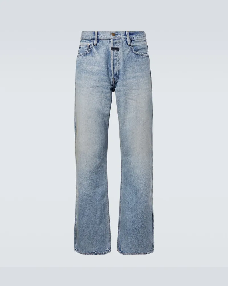 Fear of God Mid-Rise Straight Jeans Blau
