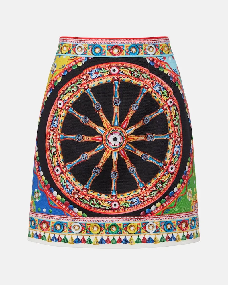 Dolce & Gabbana Minirock aus Baumwolle Multicolor