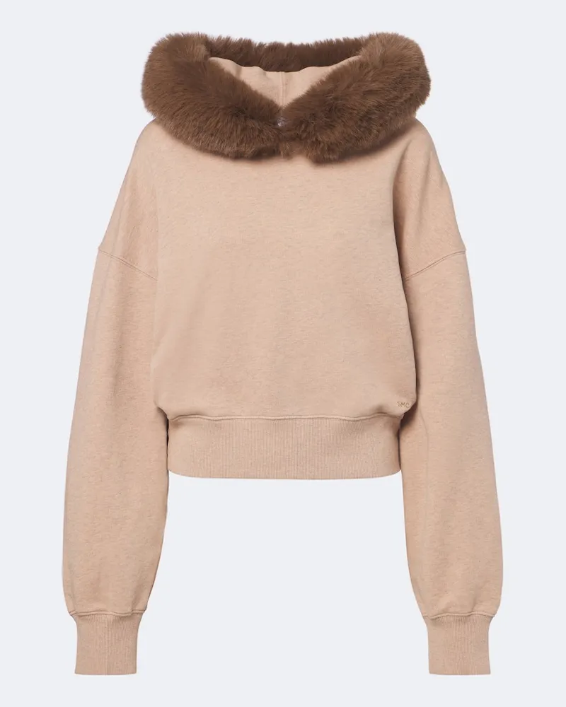 Stella McCartney Hoodie aus Baumwoll-Jersey Beige