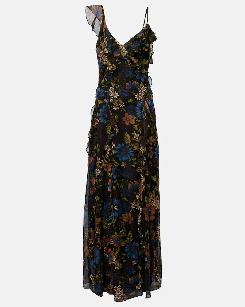 Veronica Beard Maxikleid Madeline aus Seide Schwarz
