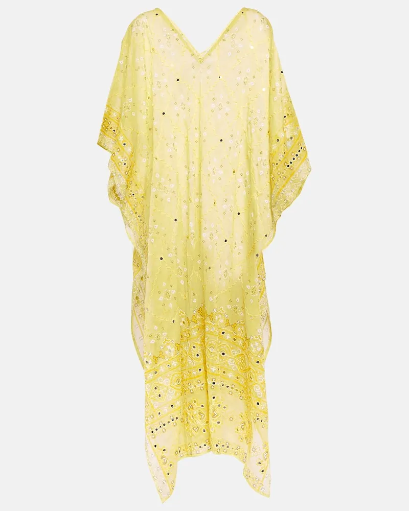 Juliet Dunn Kaftan aus Baumwolle Gelb