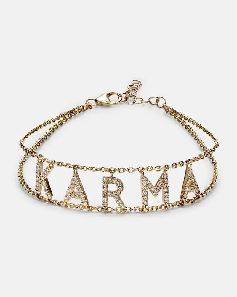 Roxanne First Armband Karma aus 14kt Gelbgold mit Diamanten