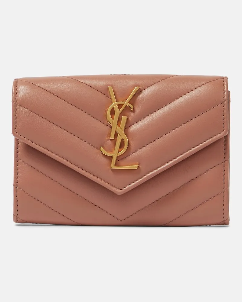 Saint Laurent Portemonnaie Cassandre aus Leder Rosa