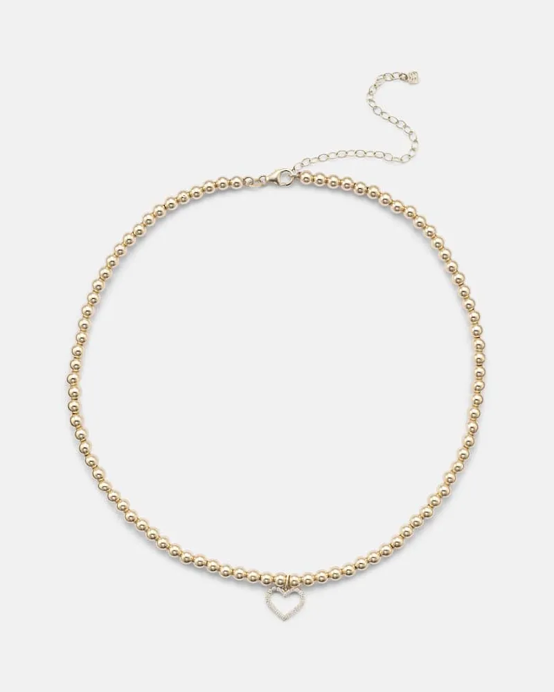Sydney Evan Choker Open Heart aus 14kt Gelbgold mit Diamanten Gold