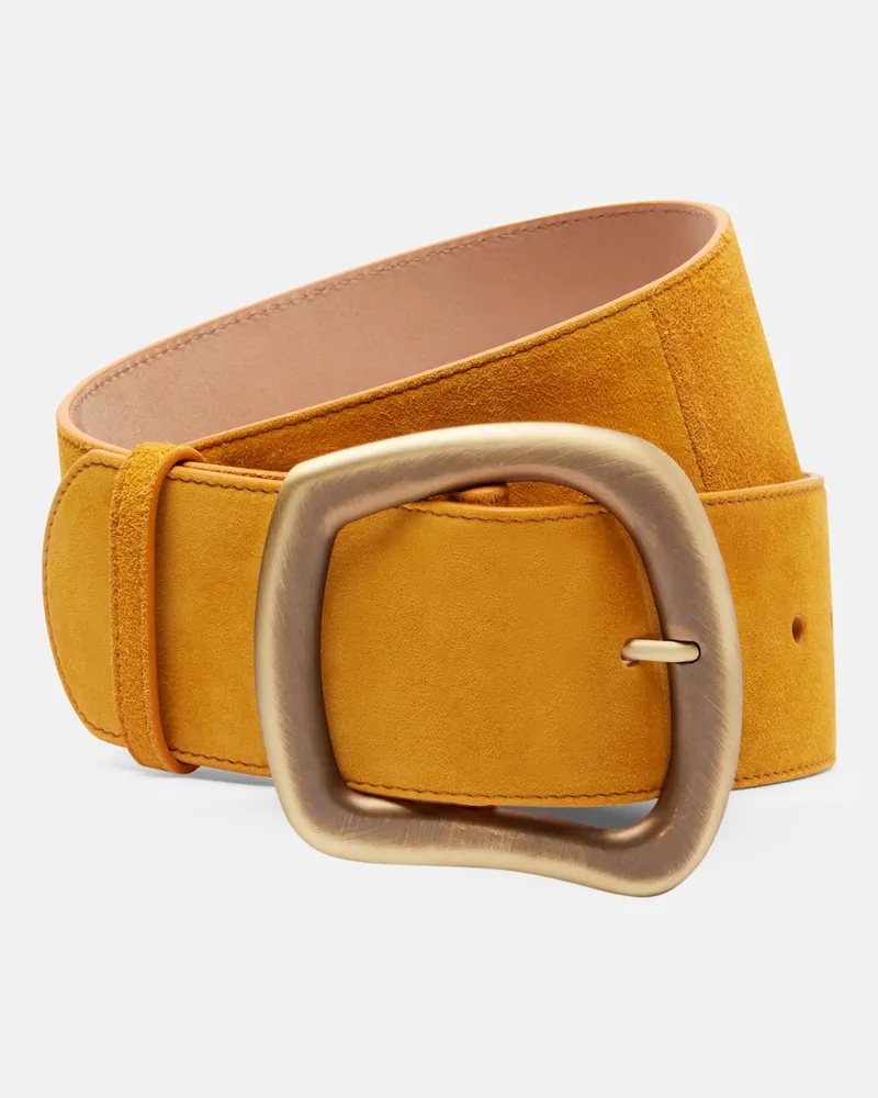 Gabriela Hearst Gürtel Simone aus Veloursleder Braun