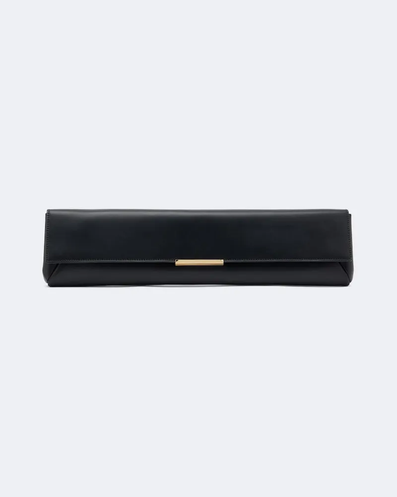 Balmain Clutch Small aus Leder Schwarz