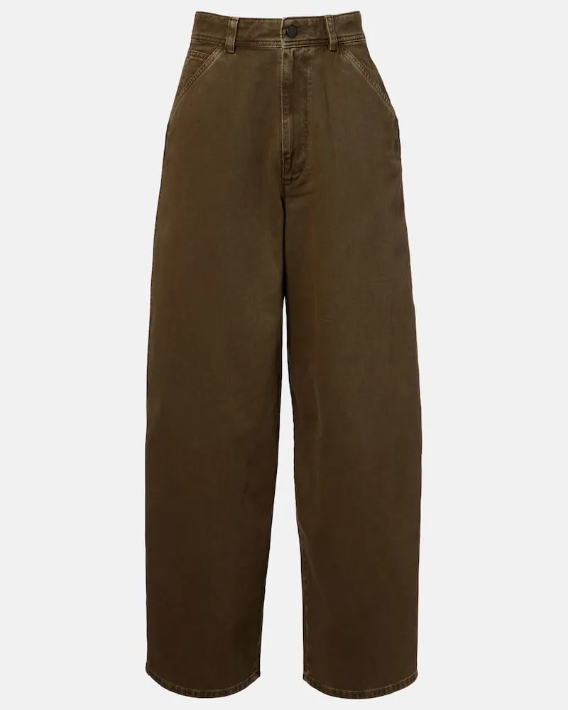 Christophe Lemaire High-Rise Wide-Leg Jeans Grün