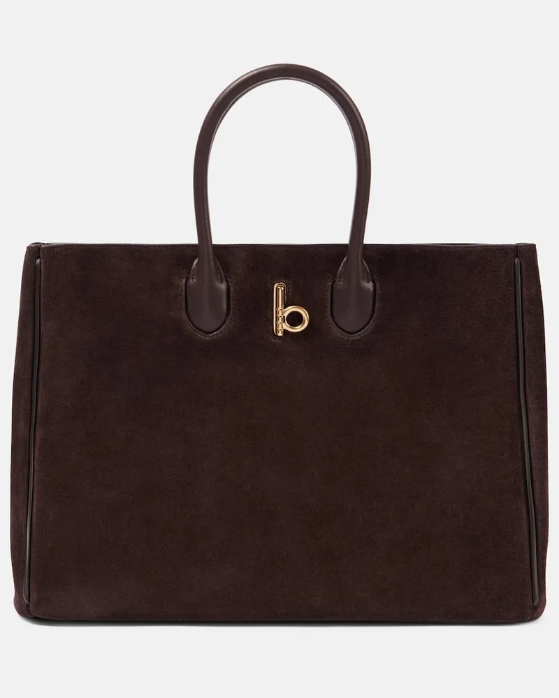 Burberry Tote Bag Rocking Horse Medium aus Veloursleder Braun