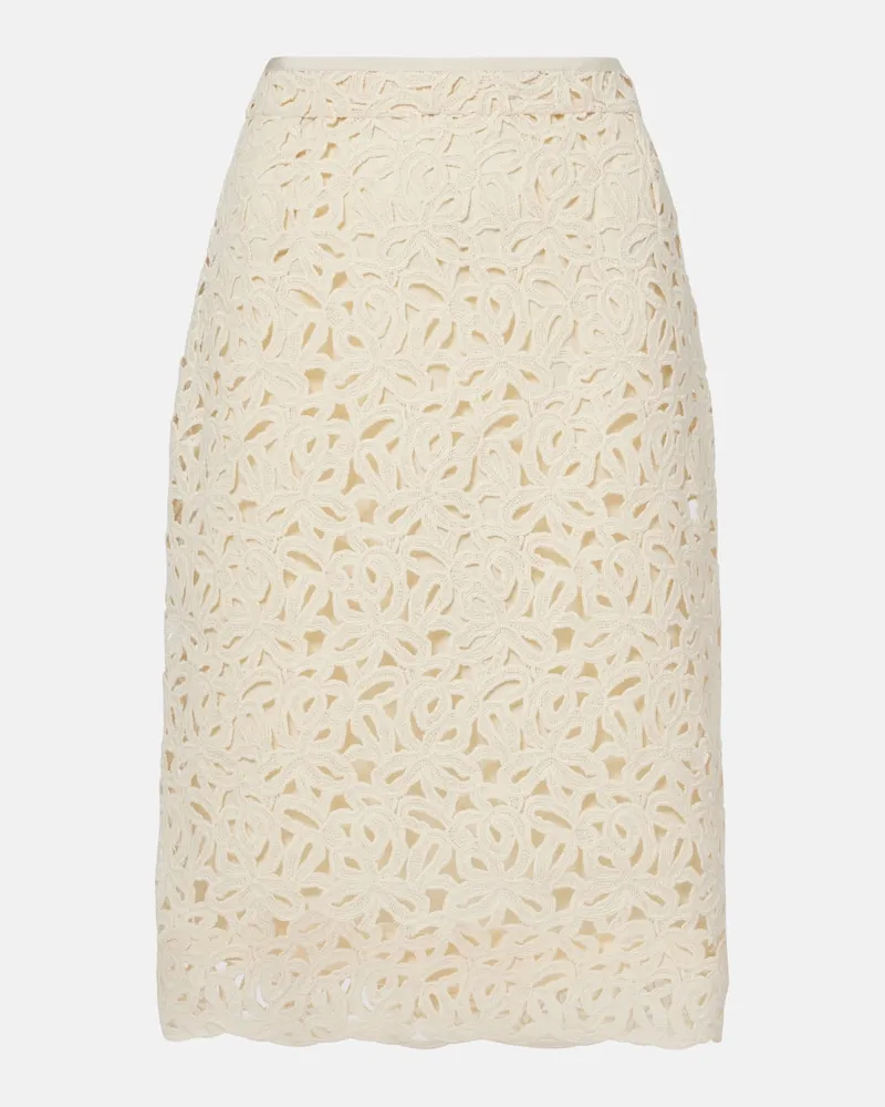 Moncler Bleistiftrock aus einem Baumwollgemisch Weiß