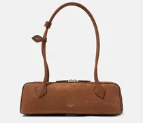 Alaïa Schultertasche Le Teckel Medium aus Veloursleder