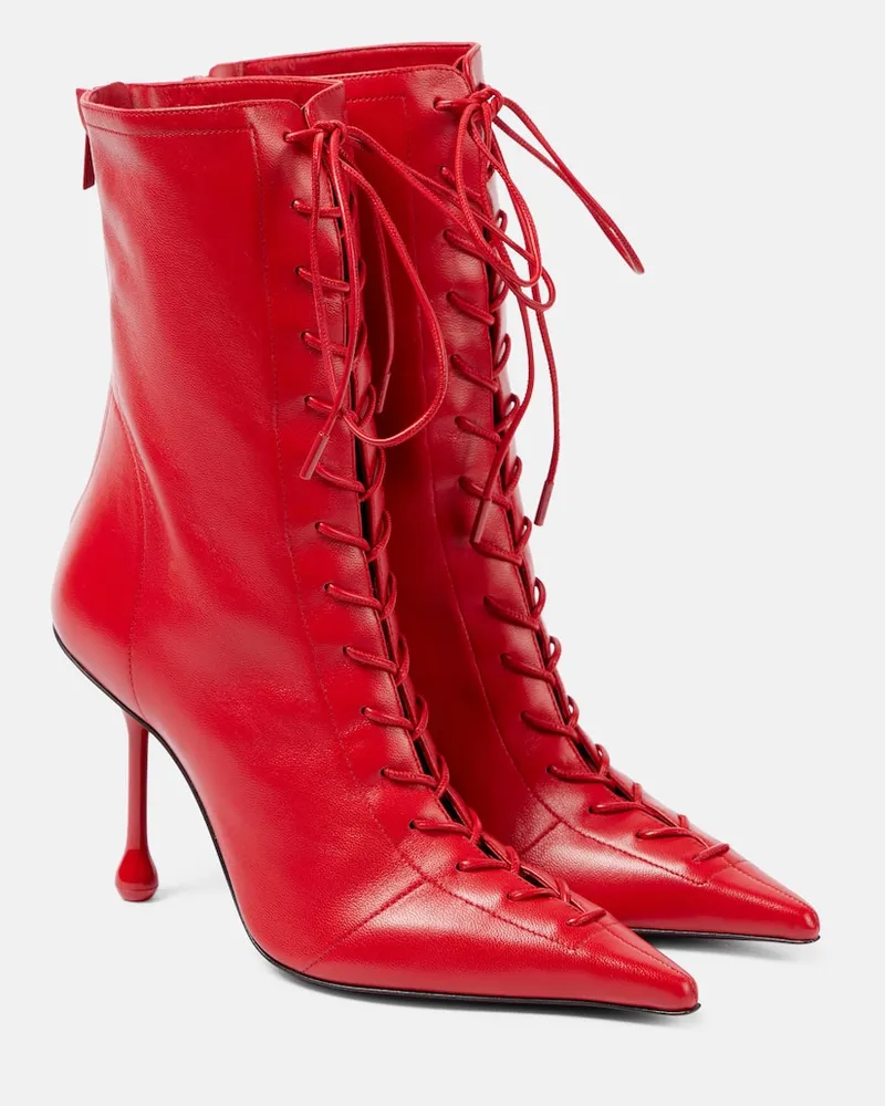 Jimmy Choo Ankle Boots Scarlett 95 aus Leder Rot