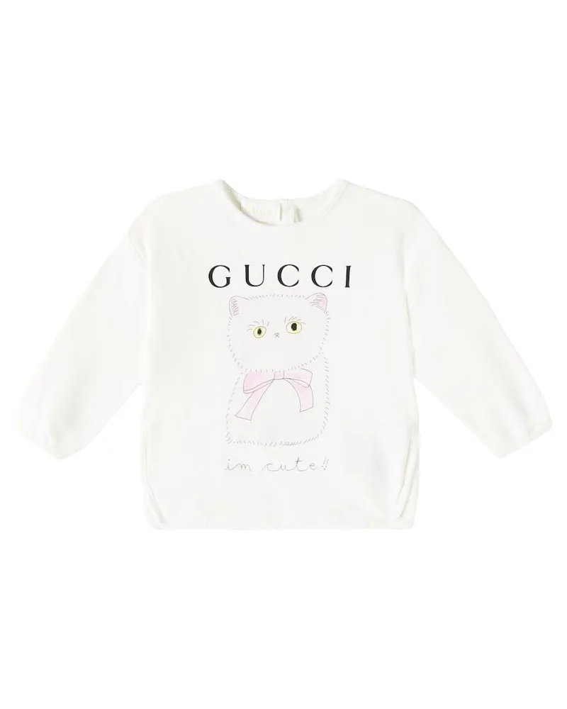 Gucci Baby Bedrucktes Sweatshirt aus Baumwolle Weiß