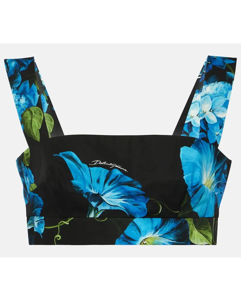 Dolce & Gabbana Cropped-Top aus Baumwolle Multicolor