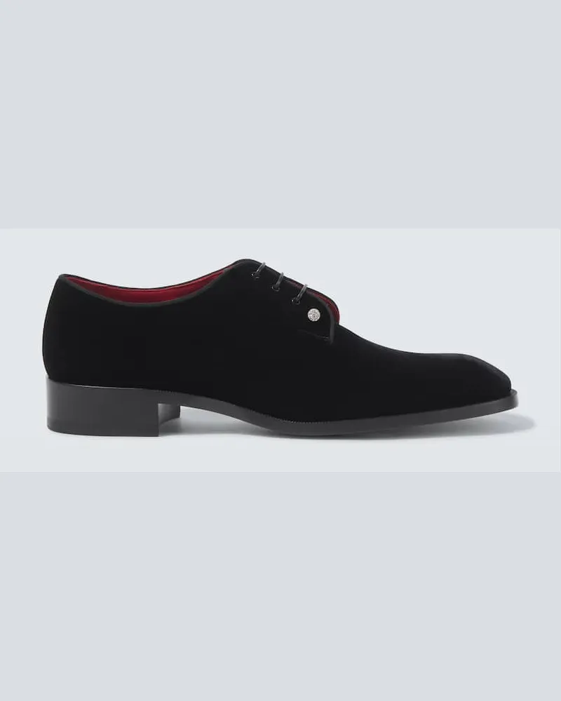 Christian Louboutin Schnürschuhe Chambeliss aus Samt Schwarz
