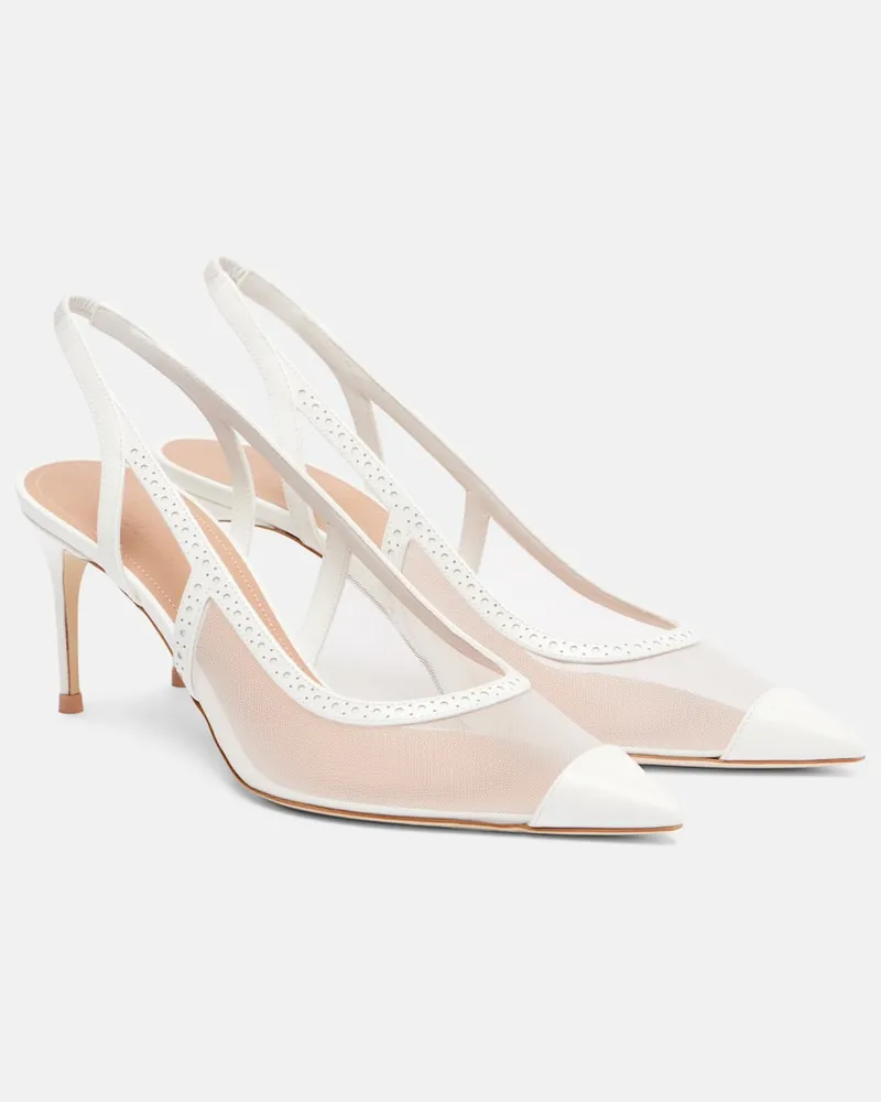 Malone Souliers Slingback-Pumps Aubrey 70 aus Mesh Weiß