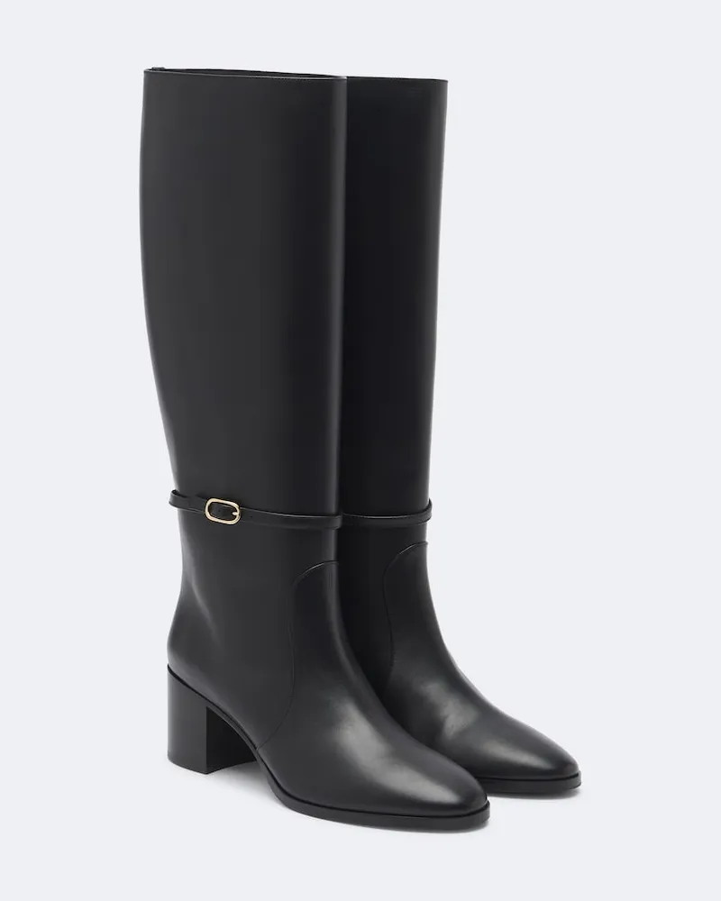 Aquazzura Stiefel Cotswold aus Leder Schwarz