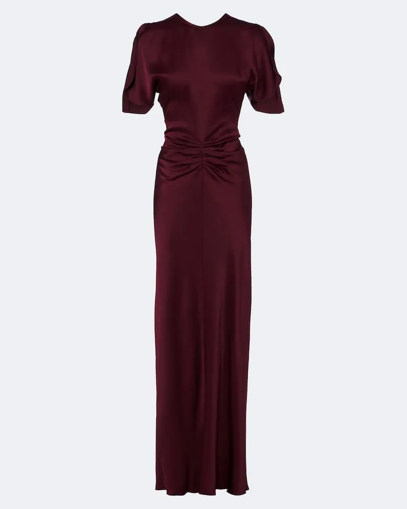 Victoria Beckham Robe Isabella aus Satin Burgunderrot