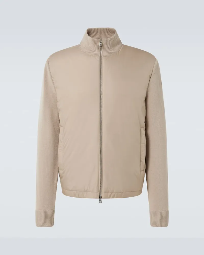 Moncler Daunenjacke mit Wolle und Kaschmir Beige