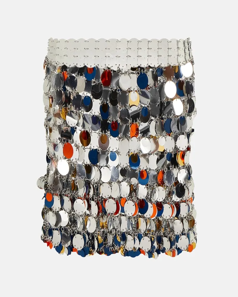 Paco Rabanne Verzierter Minirock Silber