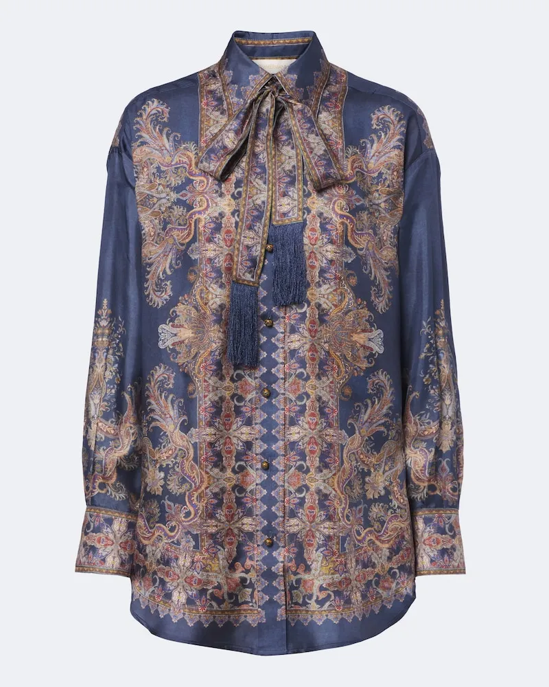 Zimmermann Bluse Valiant aus Seidensatin Multicolor
