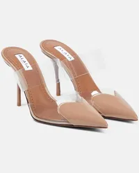 Alaïa Alaia Mules Cour mit Lackleder Beige