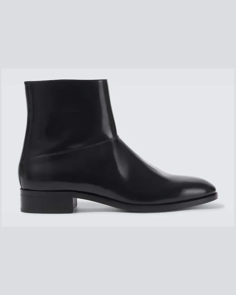 Valentino Garavani Ankle Boots VLogo Signature aus Leder Schwarz