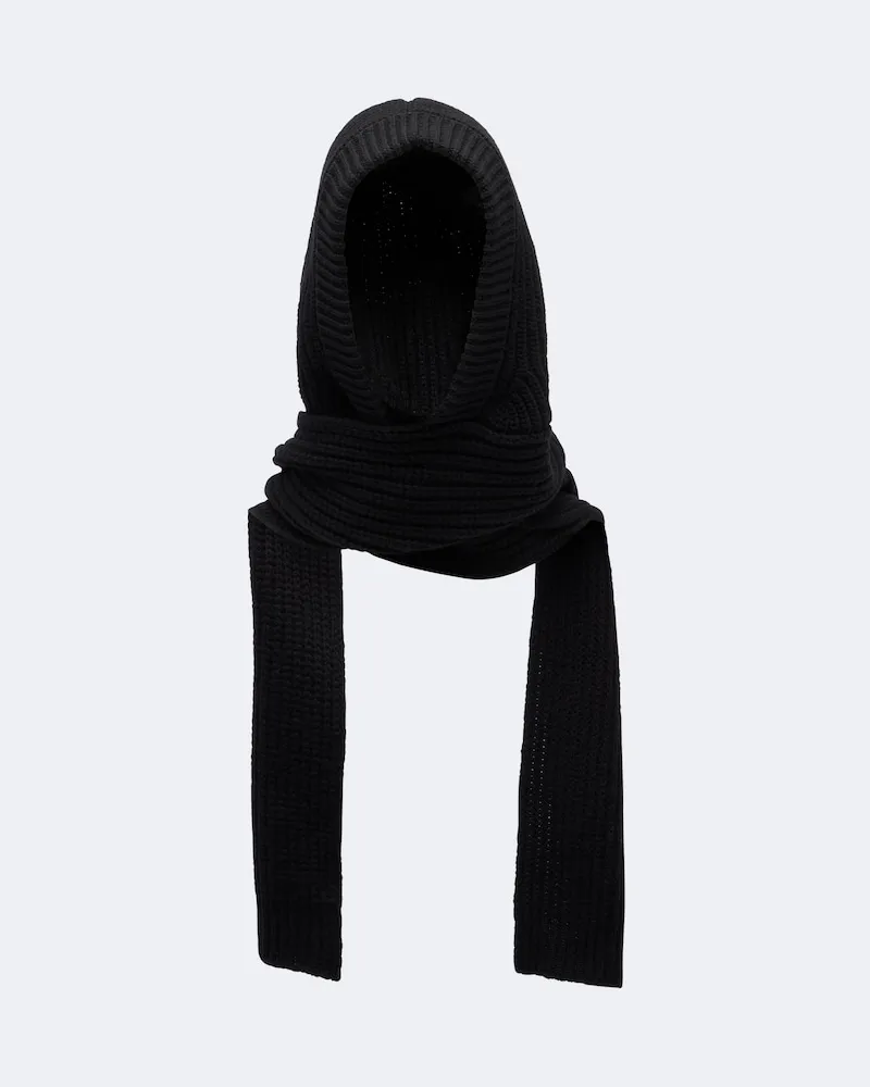 Moncler Kapuze aus Wolle und Kaschmir Schwarz