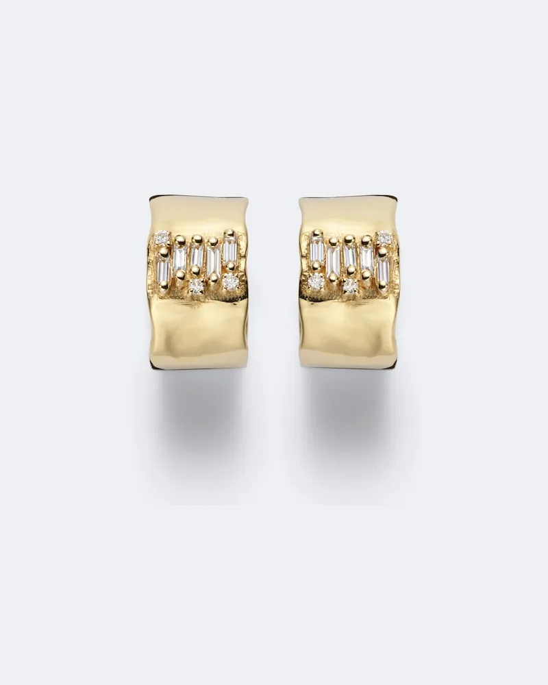 Suzanne Kalan Ohrringe Mini aus 18kt Gelbgold mit Diamanten Gold