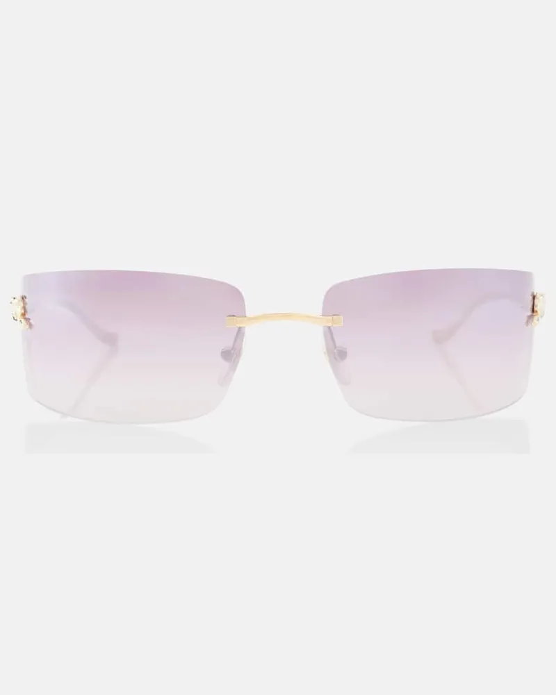 Cartier Eckige Sonnenbrille Panthère de Cartier Pink