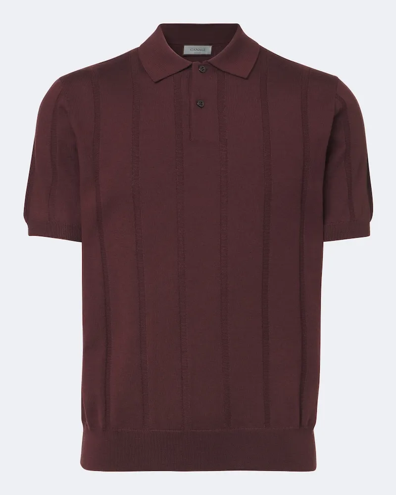 Canali Poloshirt aus Schurwolle Burgunderrot