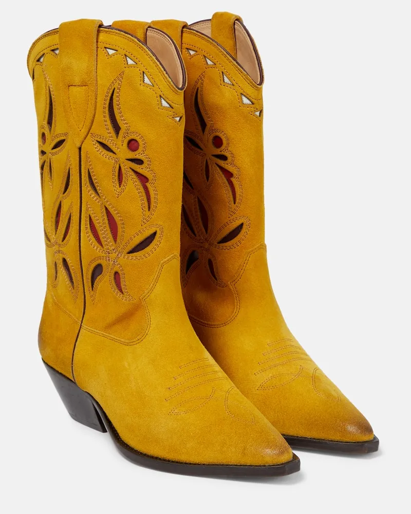 Isabel Marant Western-Stiefel Duerto aus Veloursleder Gelb