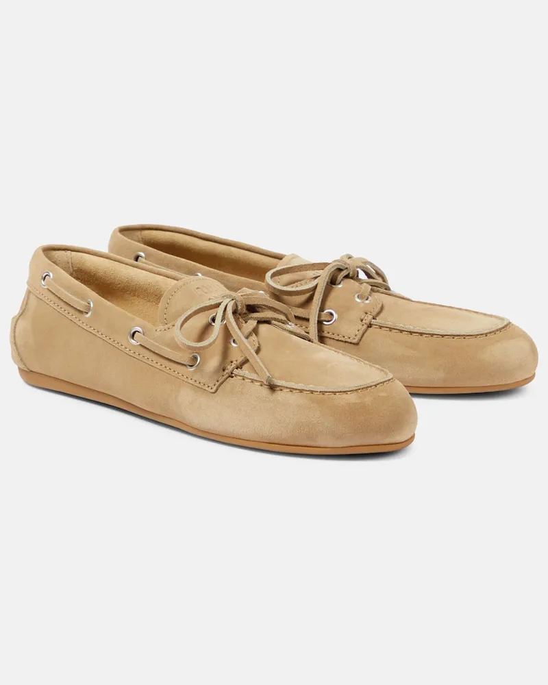 Miu Miu Mokassins aus Veloursleder Beige
