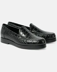 Manolo Blahnik Loafers Dinelio aus Leder Schwarz