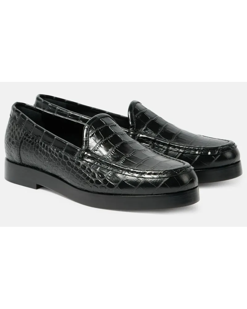 Manolo Blahnik Loafers Dinelio aus Leder Schwarz