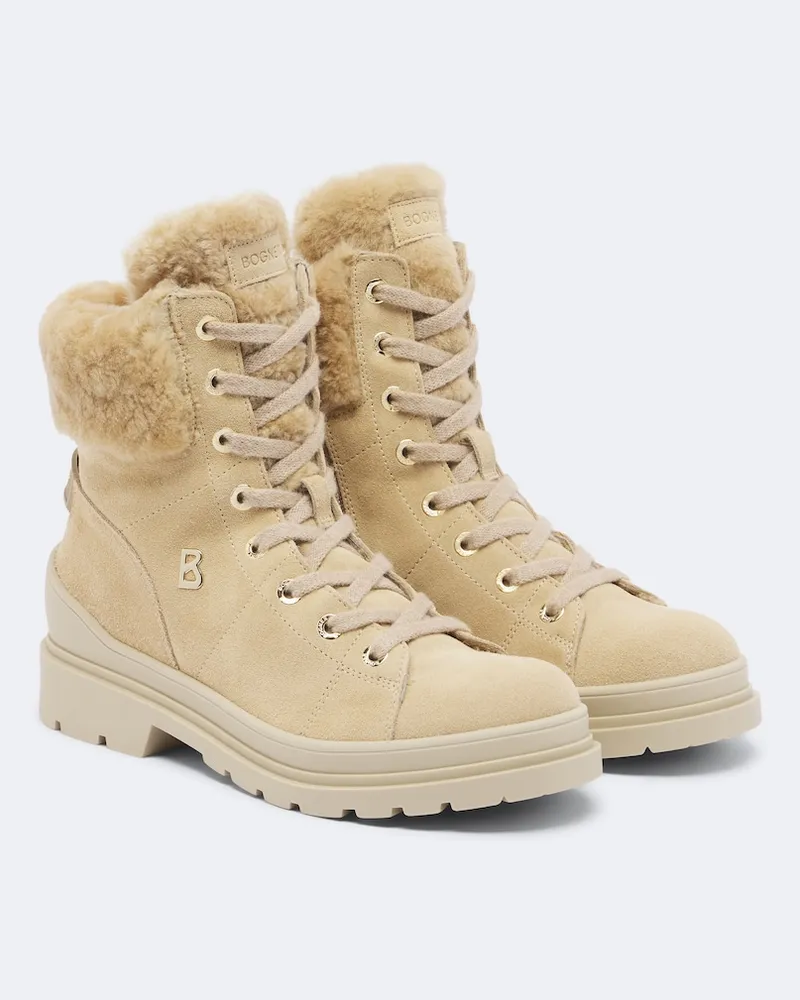 Bogner Schnürstiefel St. Moritz aus Veloursleder Beige