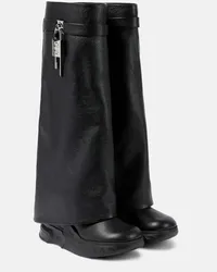 Givenchy Stiefel Shark Lock Biker aus Leder Schwarz