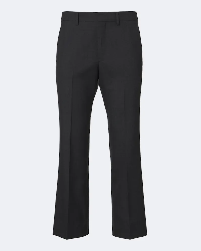 Prada Gerade Hose aus Schurwolle Grau