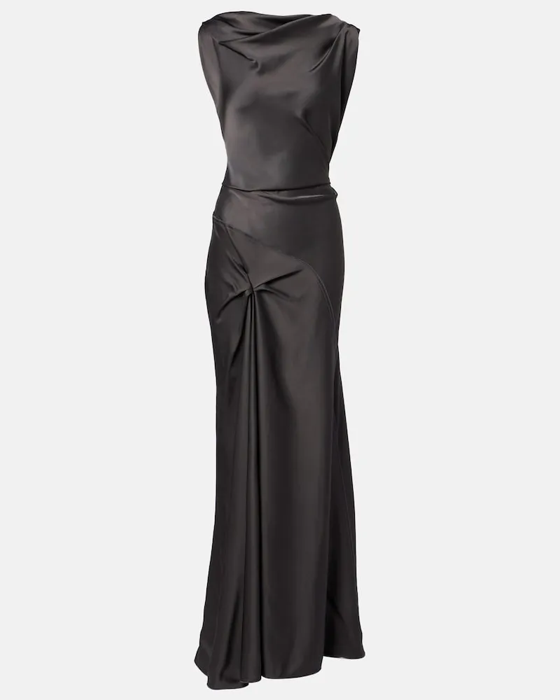 Victoria Beckham Robe Posy aus Satin Grau