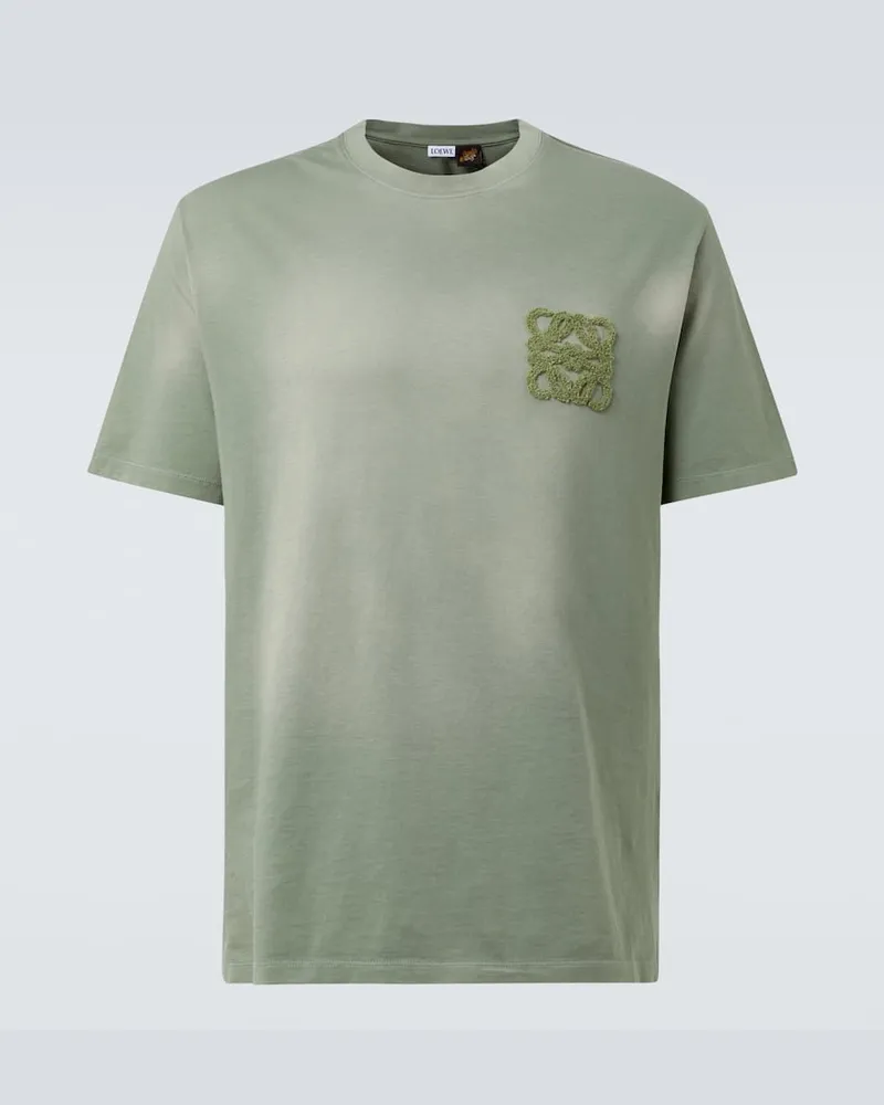 Loewe T-Shirt Anagram aus Baumwoll-Jersey Grün