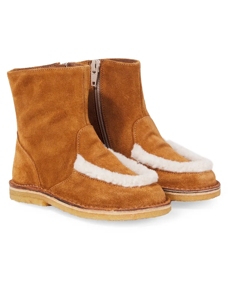 Pepe Jeans PèPè Stiefel aus Veloursleder mit Shearling Braun