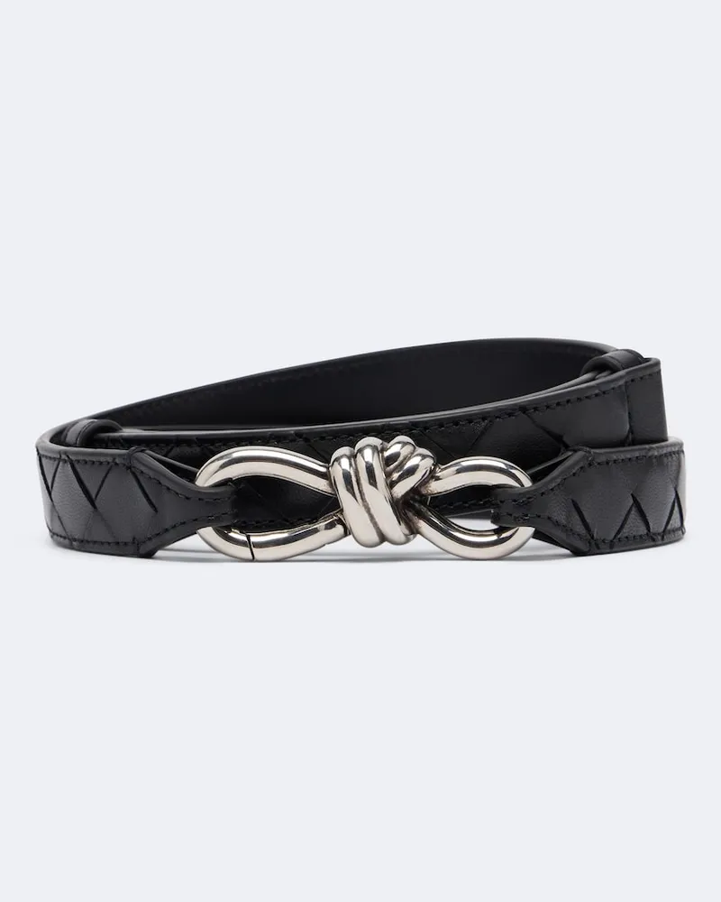 Bottega Veneta Gürtel Andiamo aus Leder Schwarz