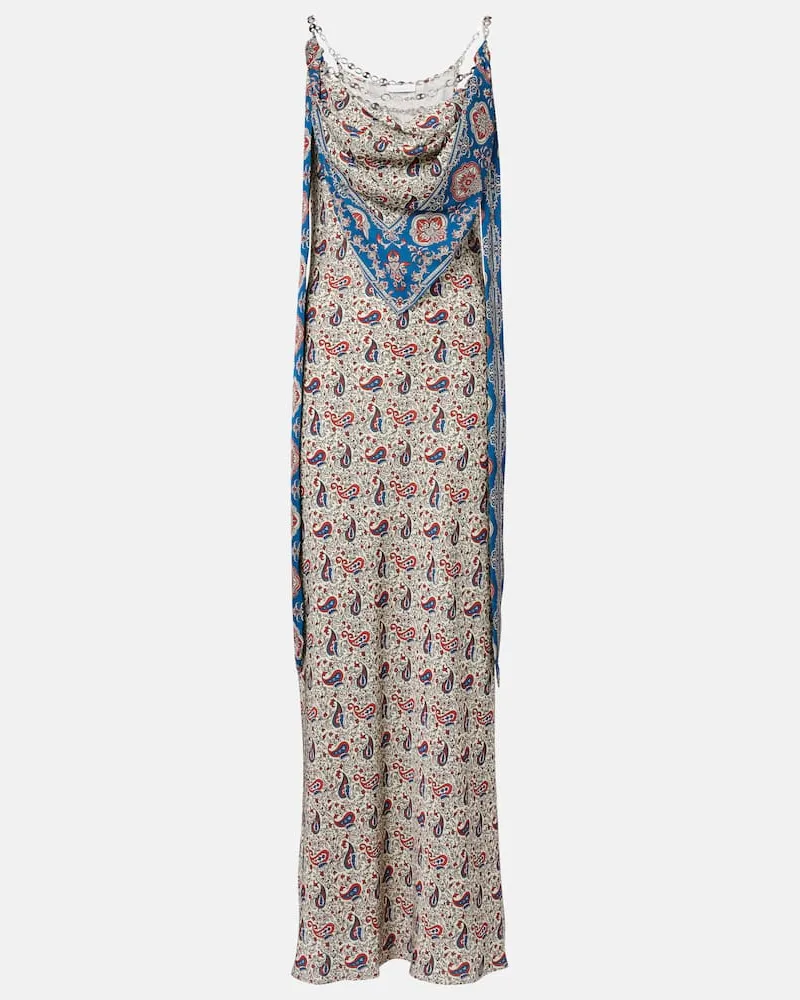 Paco Rabanne Slipdress aus Satin Multicolor