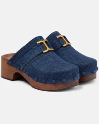 Chloé Chloe Clogs Marcie aus Denim Blau