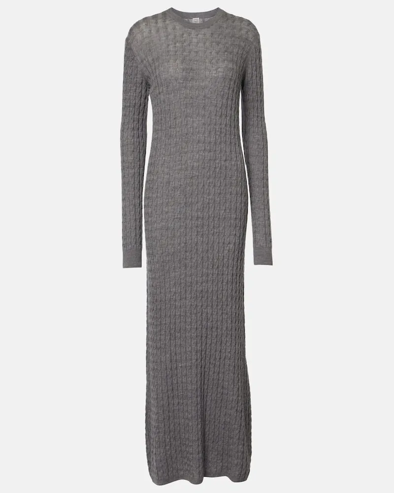 Totême Pulloverkleid aus Wolle Grau