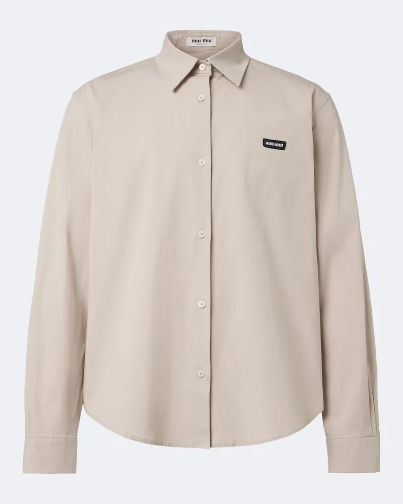 Miu Miu Hemd aus Baumwollpopeline Beige