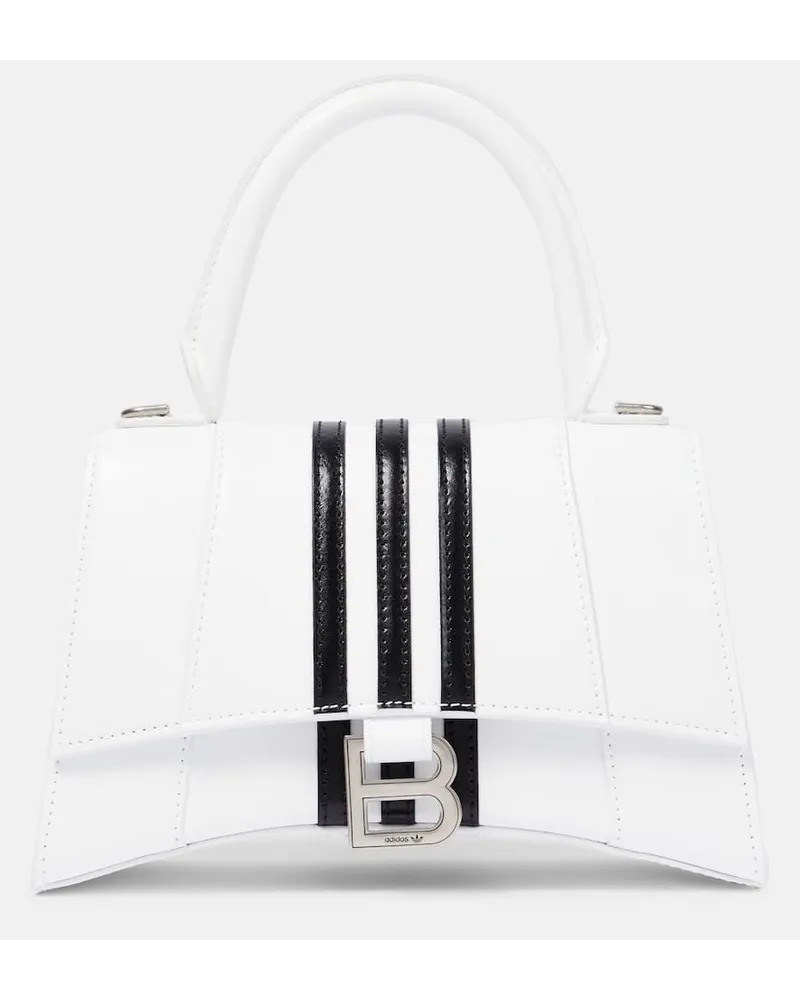 Balenciaga X Adidas Tote Hourglass Small aus Leder Weiss